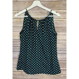 Banana Republic XS Womens Blouse Keyhole Sleeveless Tie Back Geometric Top